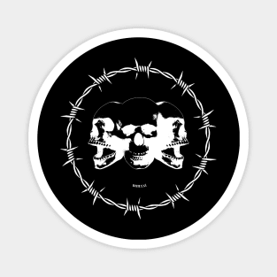 barbed wire skulls Magnet